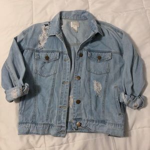 Forever 21 distressed denim jacket
